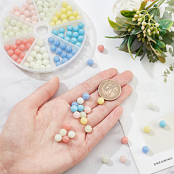 128 шт. 8-х цветные синтетические светящиеся круглые бусины из камня G-NB0003-98