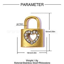 Ciondoli in strass in acciaio inossidabile 304&nbsp;STAS-OY015-43G