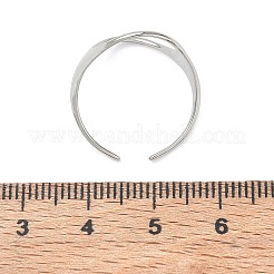 304ステンレススチールカフオープンリング  ラウンド  中空  ステンレス鋼色  15.5mm  内径：18mm&nbsp;SA-CBA8AFD-03P