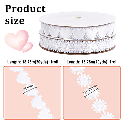 2 рулон полиэстеровой кружевной ленты с сердечками и цветами 2 стилей&nbsp;OCOR-PH0004-66A