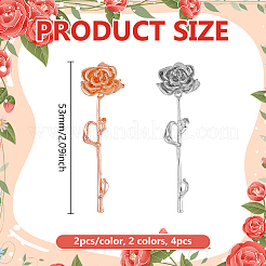 4 шт. 2-х цветные латунные серьги-манжеты&nbsp;EJEW-HY0001-52