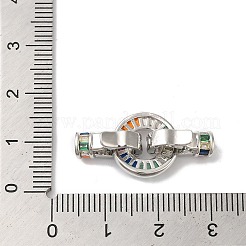 Покрытие стойки латунное микропаве цветной кубический цирконий складные застежки&nbsp;KK-A222-01B-01P