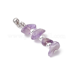 10 шт. 10 стиля подвески из натуральных и синтетических смешанных драгоценных камней с гальваническим покрытием из немагнитного синтетического гематита с бусинами PALLOY-JF03856