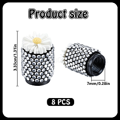 8 шт. колпачки для вентилей шин из смолы и сплава со стразами&nbsp;HJEW-DR00251