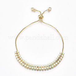 Регулируемые латунные браслеты-слайдеры из циркония BJEW-S141-03