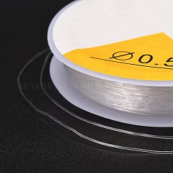 ラウンドクリスタル弾性ストレッチスレッド  ブレスレット用ジェムストーンジュエリービーズクラフト作り  透明  0.5mm  約16.4ヤード（15m）/ロール&nbsp;EW-Z001-D01-0.5mm