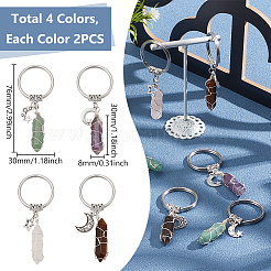 Брелки с подвеской в виде пули из драгоценных камней в проволочной обертке KEYC-AB00075