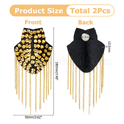 Épaulettes à rivets et pompons en tissu non tissé&nbsp;AJEW-WH0481-521G