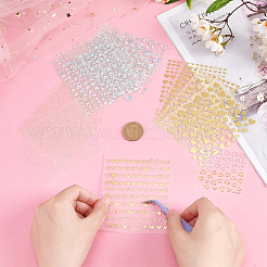 13 лист 13 стиля 3D бронзирование/лазерный узор в виде сердца наклейки для ногтей DIY-OC0010-90