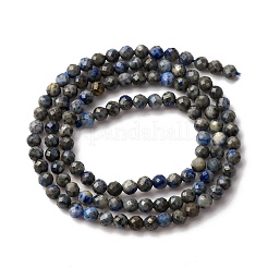 Нитки бусины из натурального ляписа-лазури&nbsp;LS-G-L629-B01-3mm-04