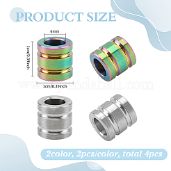 4 stücke 2 farben titanium legierung fallschirm seil europäischen perlen&nbsp;FIND-FG0005-42