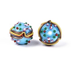 Бусины ручной работы в технике лэмпворк с неровностями LAMP-T022-05D