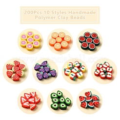 200шт 10 стиля ручной работы бусины из полимерной глины CLAY-FS0001-40