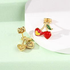 Латунные микро проложить серьги стержня кубического циркония&nbsp;LS-EJEW-D328-01G-01