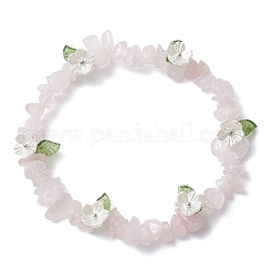 Bracelets extensibles en perles de quartz rose naturel pour femmes&nbsp;BJEW-JB12311-02