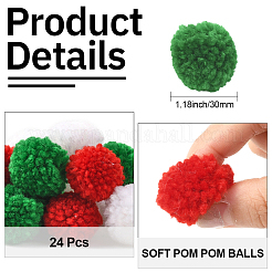24 шт. 3-цветный шерстяной мягкий помпон DIY-SC0031-30B