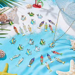 28шт 14 стиля подвески из цинкового сплава с эмалью&nbsp;ENAM-AR0001-96