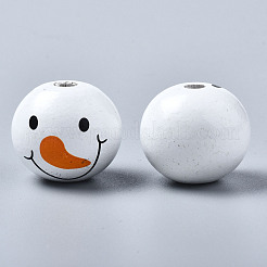 Расписные европейские бусины из натурального дерева WOOD-S057-031-A01