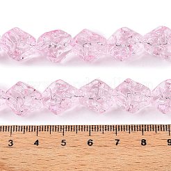 電気メッキガラスビーズセット  ナゲット  ピンク  13.5~14x13~13.5x10mm  穴：1mm  約45個/連  24.21インチ（61.5cm）&nbsp;EGLA-N012-08I