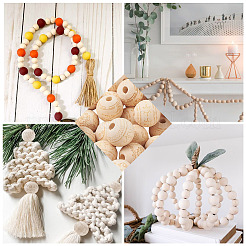 100шт 10 стиля необработанные европейские бусины из натурального дерева&nbsp;WOOD-CW0001-03