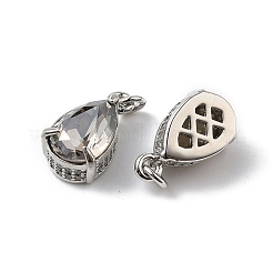 Подвески из латуни с кубическим цирконием и стеклянным кристаллом&nbsp;KK-Q039-03P