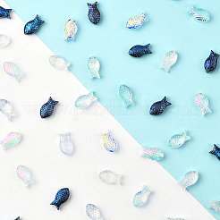 80 шт. 4-х цветные прозрачные гальванические стеклянные бусины&nbsp;GLAA-SC0002-88B