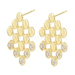 Boucles d'oreilles en laiton avec zircone cubique de micro pave&nbsp;PR-CBACDF6-03G