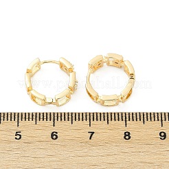 Серьги-кольца из латуни с прозрачным фианитом EJEW-Q016-02G