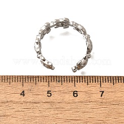 Латунные кольца-манжеты с микропаве и прозрачным цирконием для женщин RJEW-Q008-13P