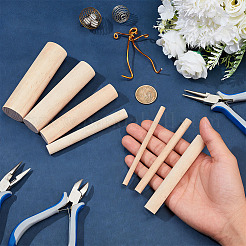 7個 7種類のスタイルの木製クラフトスティック  桃パフ  100x9~30mm  1個/スタイル&nbsp;WOOD-OC0004-52