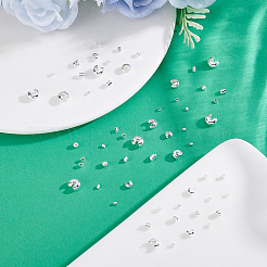 DIYファインディングキット  真鍮ビーズと真鍮クリンプビーズカバーを含む  銀  1.5x1.5mm  穴：1mm&nbsp;DIY-BBC0002-96