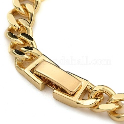 Braccialetti con maglie e ciondoli con micro pavé di zirconi in ottone&nbsp;BJEW-K261-02G-01