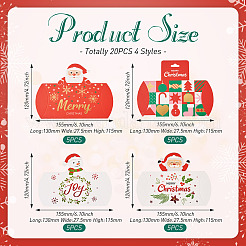 20 stücke 4 stile weihnachten thema papier kissen geschenk boxen&nbsp;CON-TA0001-25