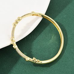 Браслеты из латуни с прозрачным кубическим цирконием в микропаве BJEW-F504-03G