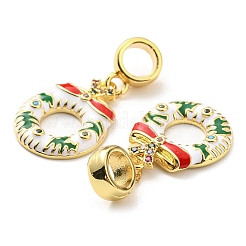 Настоящие 18-каратные позолоченные рождественские подвески из латуни с микро-паве и кубическим цирконием KK-M247-31G