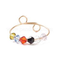 Polsino girevole bicono in vetro con perline&nbsp;RJEW-JR00493