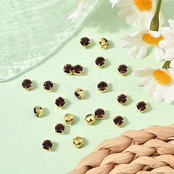 プレシオサ® マキシマ クリスタル 縫い付けカップ  チェコクリスタル  真鍮製爪付き台座付き  719 35 021 チャトン（丸）  ゴールドカラー  アメジスト 20050 個  ss16（3.8~4mm）&nbsp;Y-PRC-SS16-20050-G