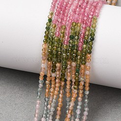Colliers de perles de tourmaline multicolores naturelles à dégradé de couleurs&nbsp;G-D110-A02-08