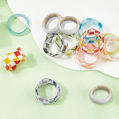 3 estilo de anillos de resina y acrílico para mujer&nbsp;RJEW-SC0001-23