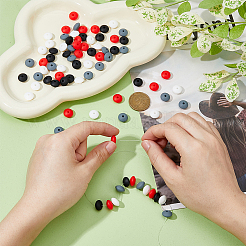 2 пакетик 80 шт. рондель из экологически чистого пищевого силикона фокусные бусины SIL-DC0001-69A