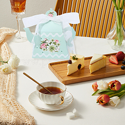 12 stücke 4 arten blume gedruckt 3d teekanne geformt papier süßigkeiten geschenk boxen mit band&nbsp;DIY-SP0006-38