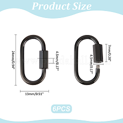 6 шт. подвески-замки с винтовым карабином из нержавеющей стали 304 STAS-UN0059-75B