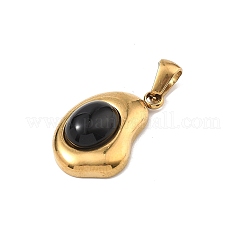 Anhänger aus natürlichem schwarzem Onyx (gefärbt und erhitzt)&nbsp;G-C278-01G-12