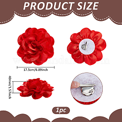 Цветочные броши из полиэстера&nbsp;JEWB-WH0001-47P-02