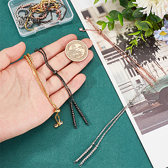 8 шт. 4-цветные латунные цепочки-слайдеры для изготовления браслета с прозрачным кубическим цирконием KK-AR0002-83