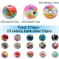 375шт 15 цвета синтетические бирюзовые бусины G-SC0003-45