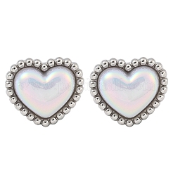 Серьги-гвоздики в форме сердца из нержавеющей стали 304 для женщин EJEW-Z095-02P