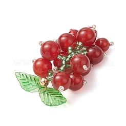 Подвески из натурального сердолика и стеклянных бусин в виде винограда PALLOY-MZ00872-01