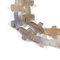 Серые натуральные бусины из агата  G-I369-A19-02