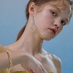60個 2色 304ステンレススチール リンキングリング  長方形  ミックスカラー  9.5x7.5x2mm  内径：3.5x5.5mm  30個/カラー&nbsp;STAS-UN0022-14